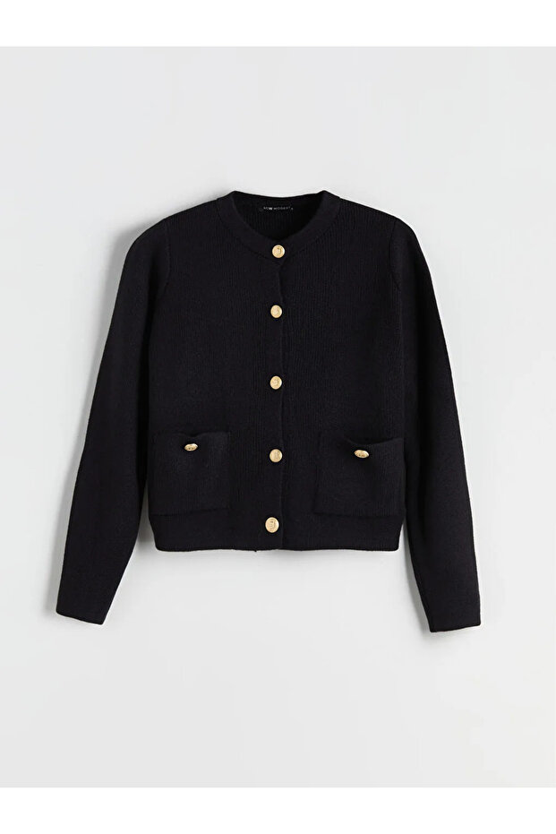 Bisiklet Yaka Kadın Triko Hırka - 6