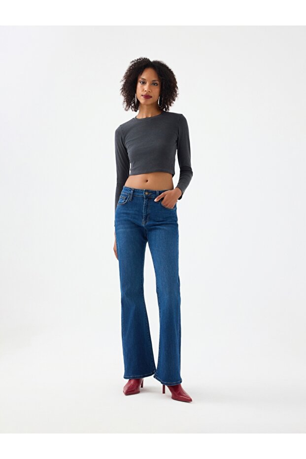 Slim Crop Fit Kadın Bluz U.kol - 2