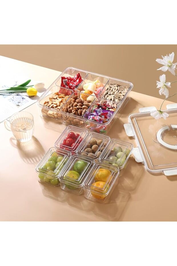 Clear Stackable Storage Bins with Lids, Plastic Organizer Boxes for Pantry, Kitchen, Cabinet, Refrigerator, Bathroom & Closet Organization,Gift for Mom