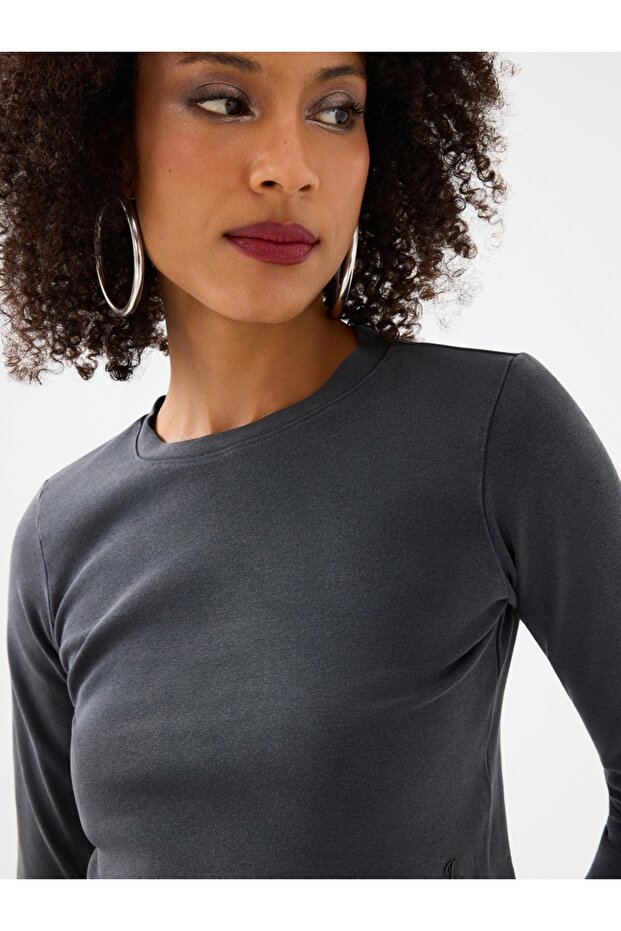 Slim Crop Fit Kadın Bluz U.kol - 4