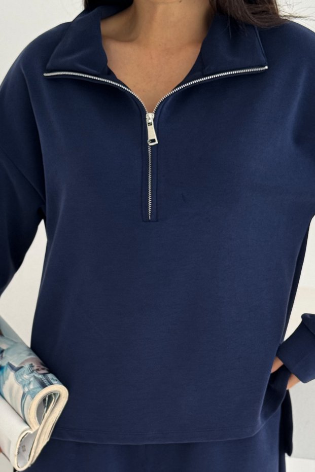 Premium Modal Fabric Half Zipper Women's Sweatshirt 3102