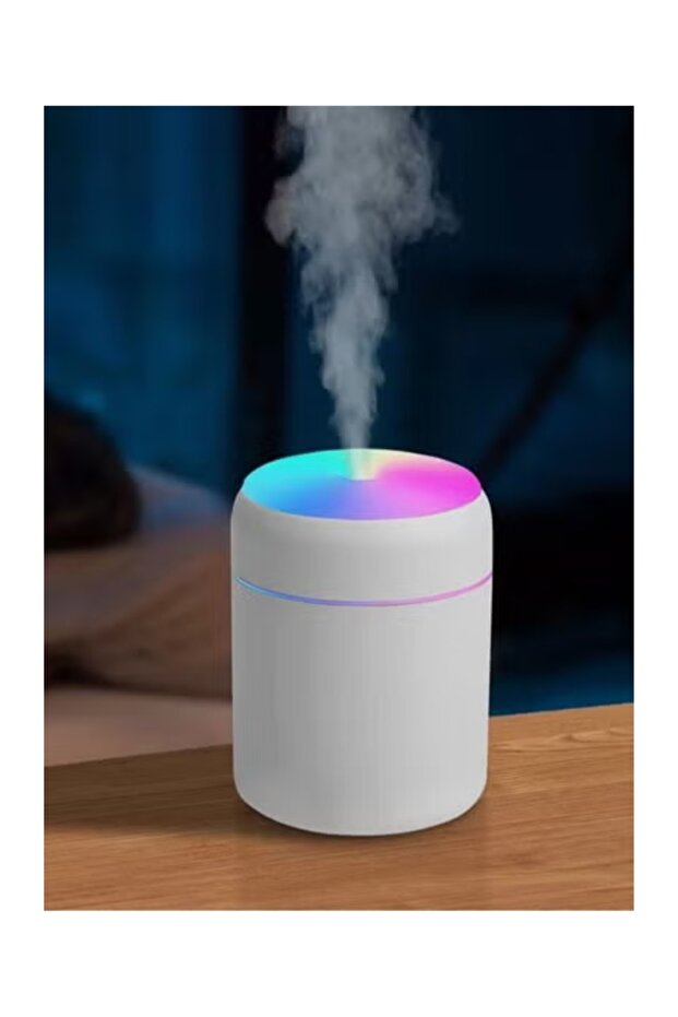 USB Air Humidifier Diffuser with LED Light White - 1