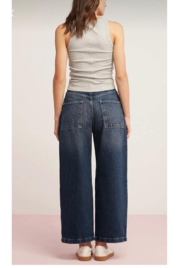 Kadın Fitilli Görünümlü Kalın Askılı Basic Gri Atlet - 3