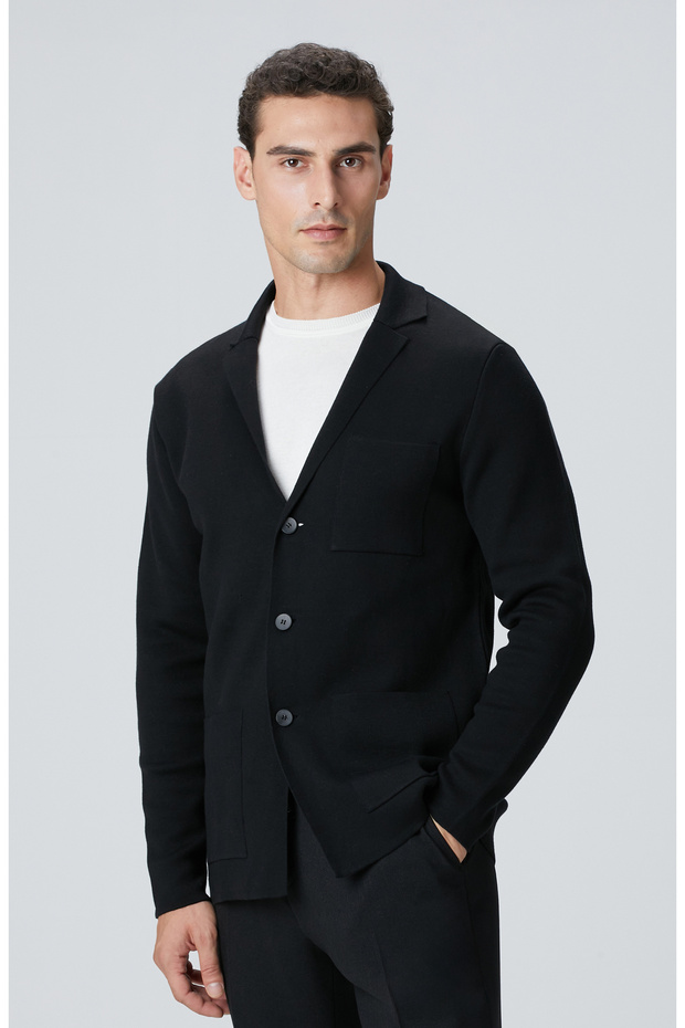 Siyah Triko Ceket - 1