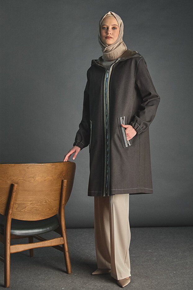 Kapüşonlu Oversize Kap - 3