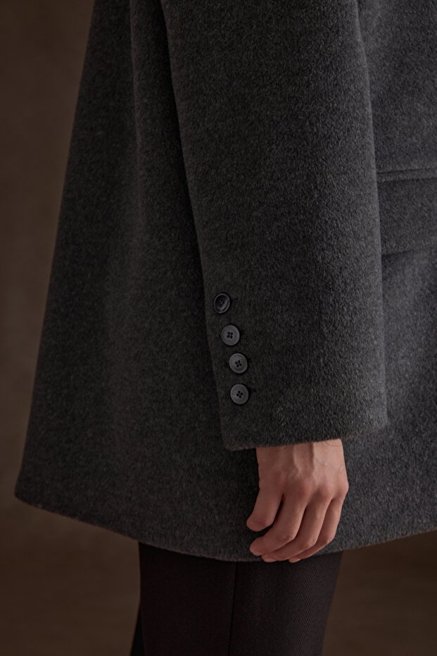 Oversize Fit Kalın Ceket - 6