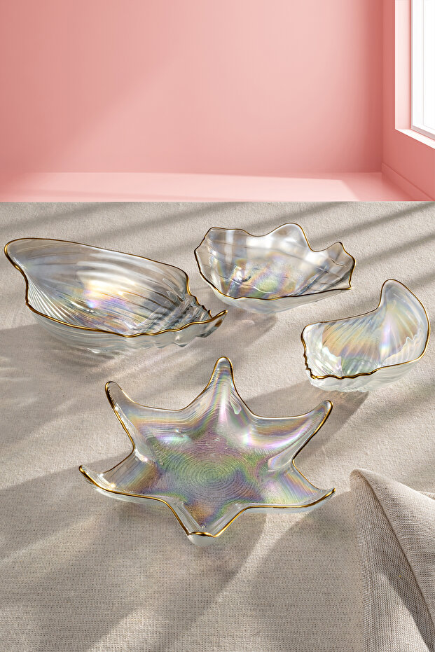 Deniz 4 Parça Cam Sunum Seti - 4