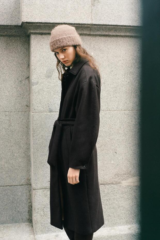 Kemerli kaşe palto - 1