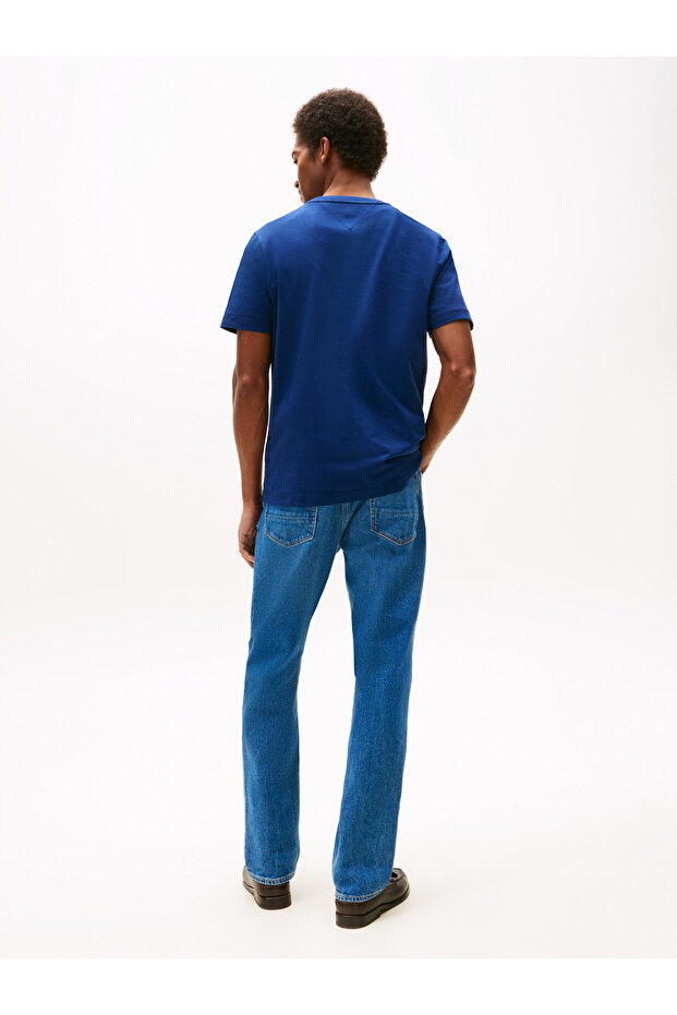 HILFIGER FLOCK TEE Erkek Mavi T-Shirt - MW0MW39357 - 4