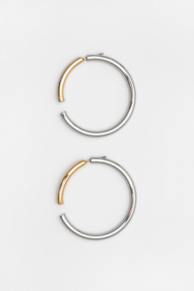 İki renkli halka küpe - 4