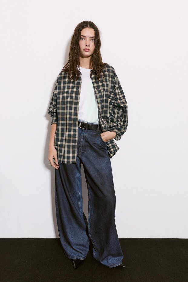 Oversize Ekose Gömlek - 1