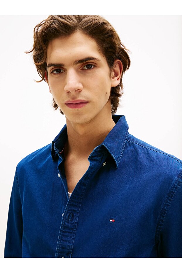 CHAMBRAY RF SHIRT Erkek Mavi Gömlek - MW0MW38134 - 4