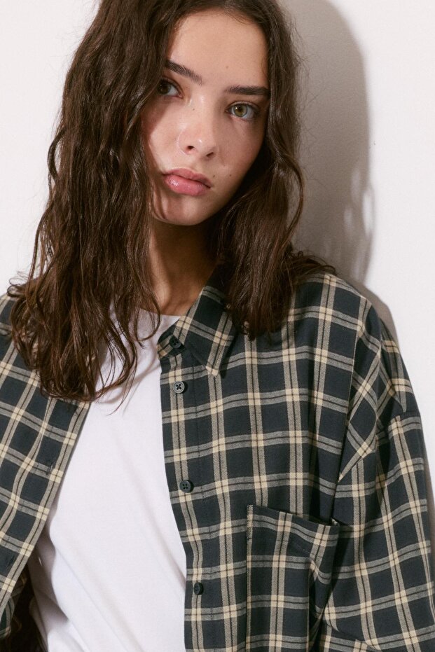 Oversize Ekose Gömlek - 4