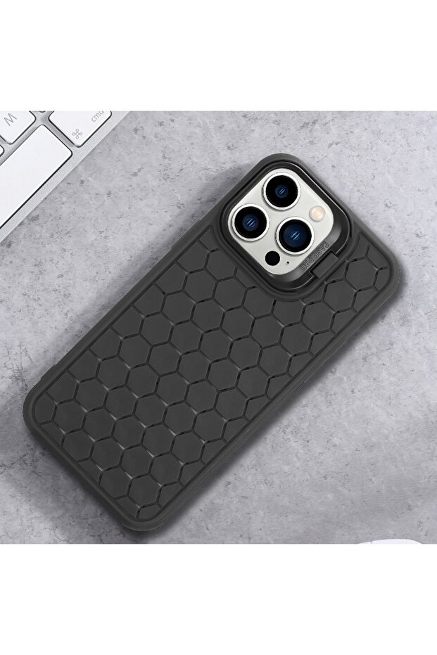 TPU Protective Case for iPhone 14 Pro Max — 3D Cube, Ring Camera Protector, Shockproof, Bla - 7