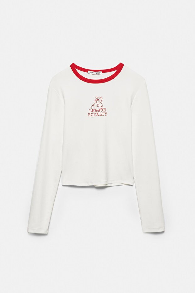 Ribanalı kaplan grafik baskılı tişört - 6