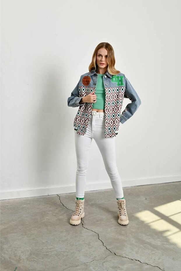 Patchwork Kot Ceket - 1