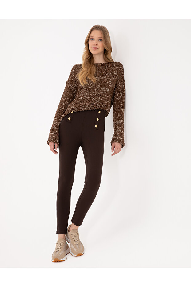 Brown Slim Fit Tights 50309151-Vr029