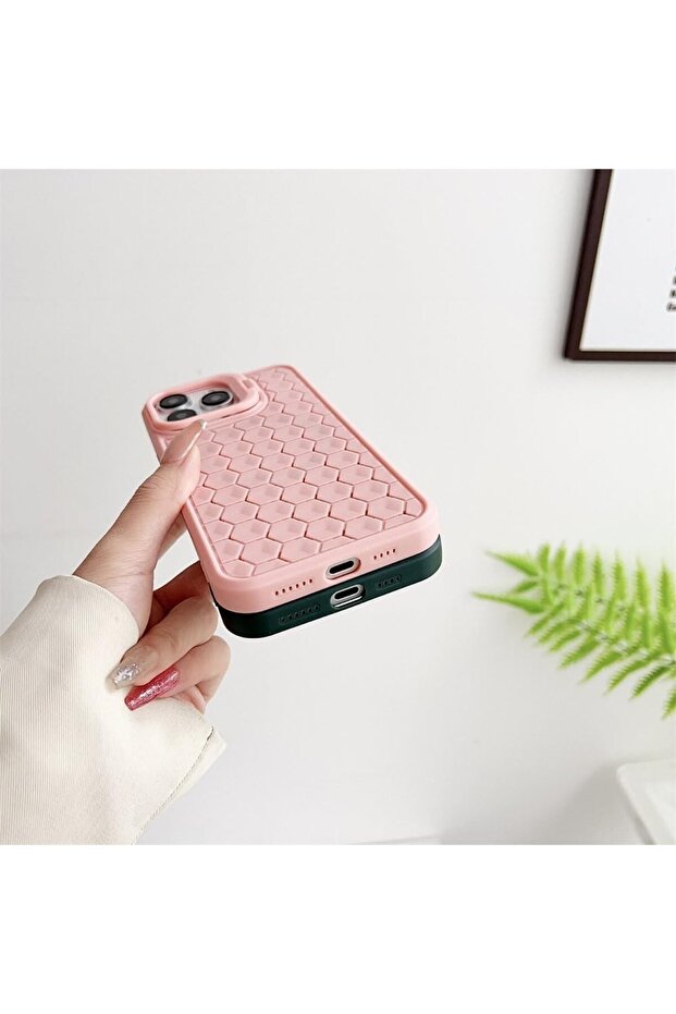TPU Protective Case for Apple iPhone 14 — 3D Cube, Ring Camera Protector, Pink - 4