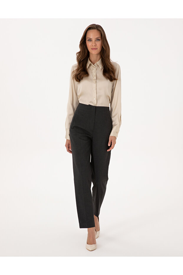 Anthracite Carrot Fit Fabric Trousers 50318977-Vr006