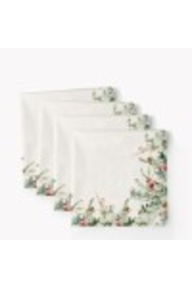 Jasmin cotton table napkin set, 4 pieces, twig design - 2