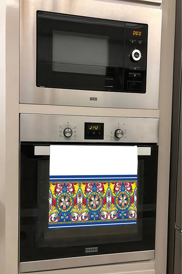 Decorative Kitchen Cotton Oven Towel Special Patterned Ethnic Model 35X50 cm Washable