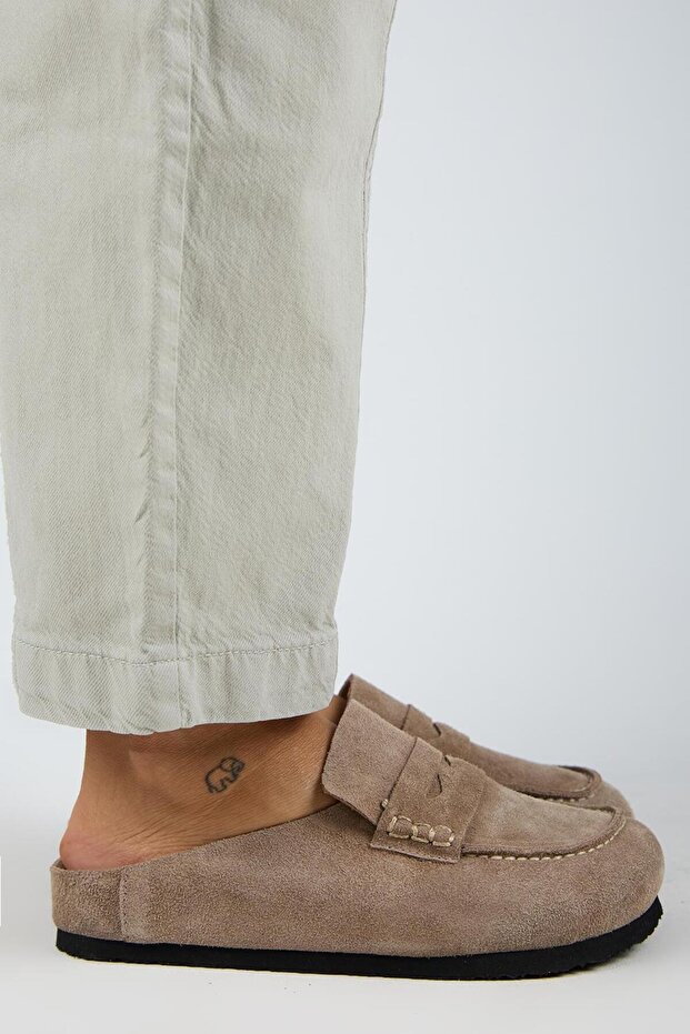 Ziva 2 Women's Genuine Leather Loafers Sabo Taupe Slipper
