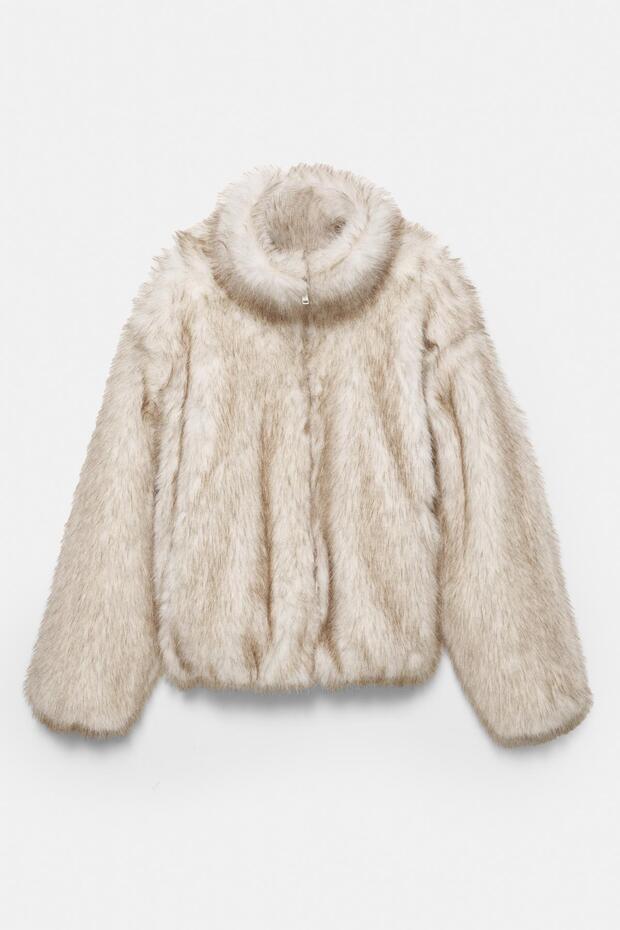 Fermuarlı kürk ceket - 8