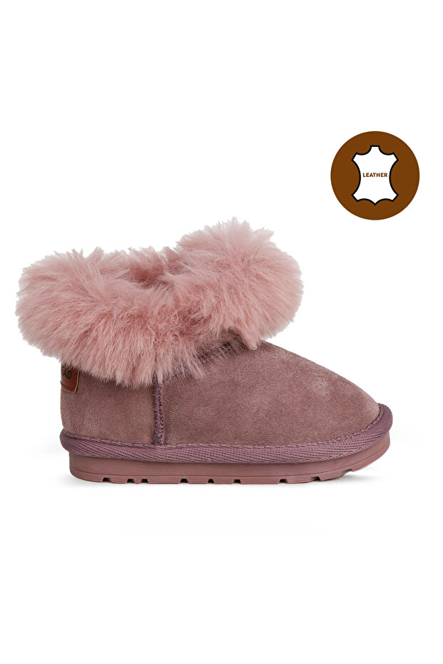 Genuine Leather and Fur Inside Cold Resistant Girls' Boots