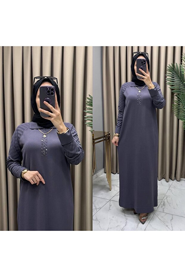 UZUN MERSERİZE ELBİSE - 1