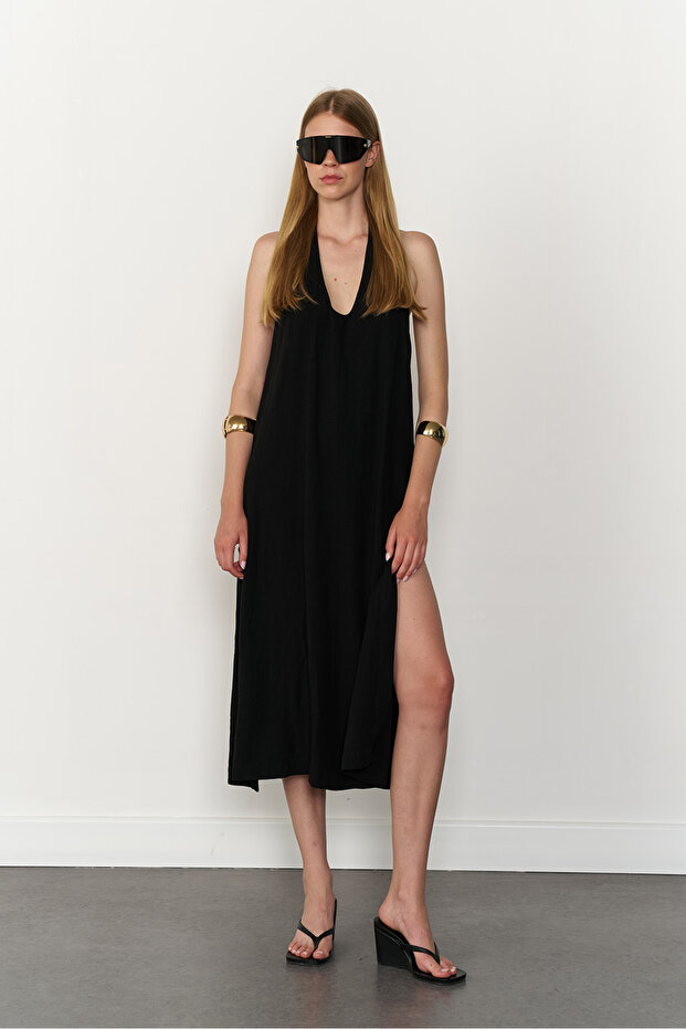 Halter Yaka Elbise - 2