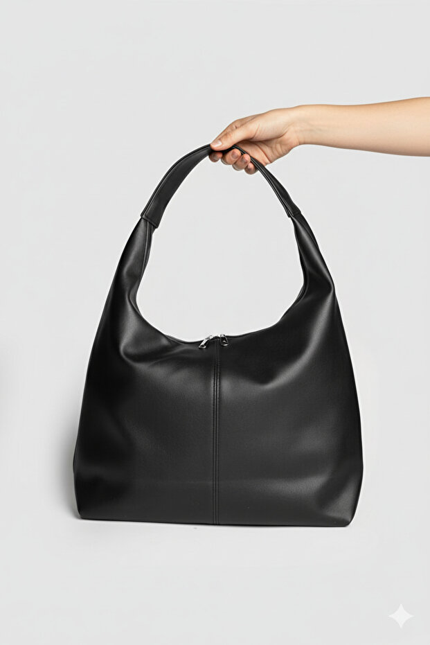 Women's Large Size Handbag Shoulder and Tote Bag - Large Volume Black