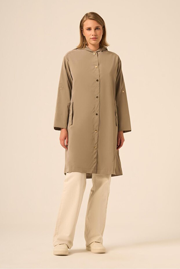 Women's Comfortable Fit Trench Coat Mink 31237