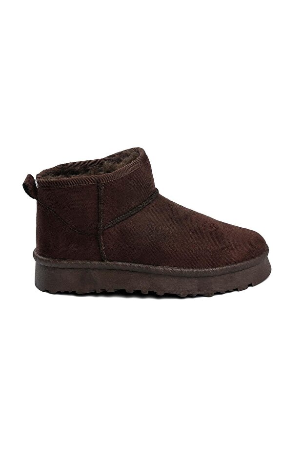 063 Women's Brown Suede Fur Lined Boots