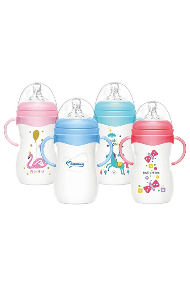 240ml Wide Neck PP Feeding Bottle With Anti-Colic Nipple 3M+ Assorted 1 PC