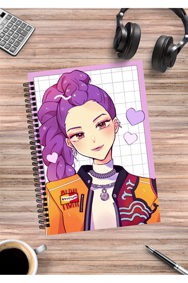 K Pop Demon Hunters Rumi Mira Zoey Jinu Anime Spiral Notebook A5 (50 sheets)