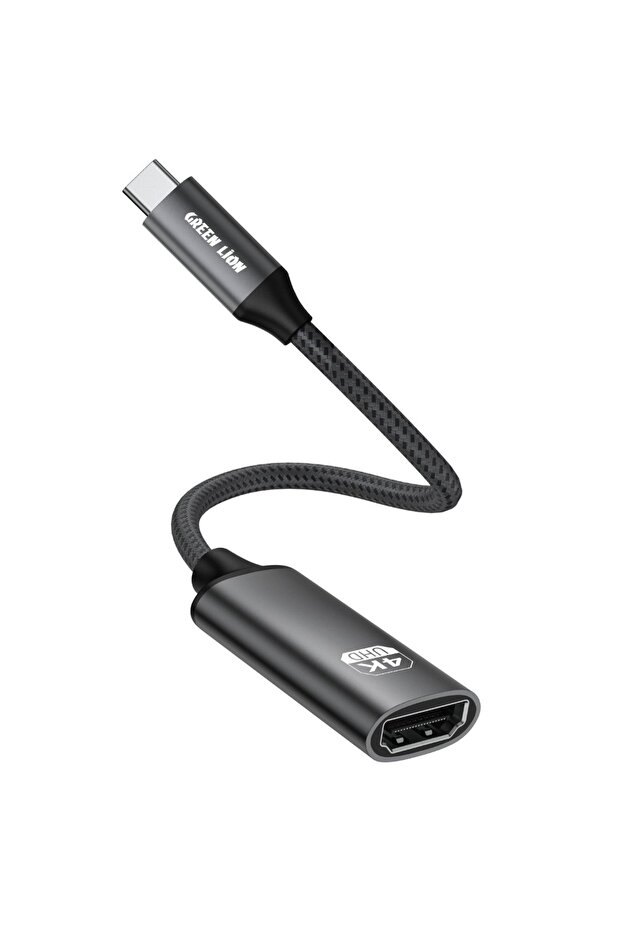 4K USB-C to HDMI Adapter Cable, 20cm, 60Hz, Plug & Play, Aluminum - Black