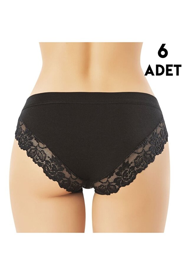 5106 دانتيل و تفاصيل أسطوانية مودال بيكيني (M-L-XL) 6 قطع