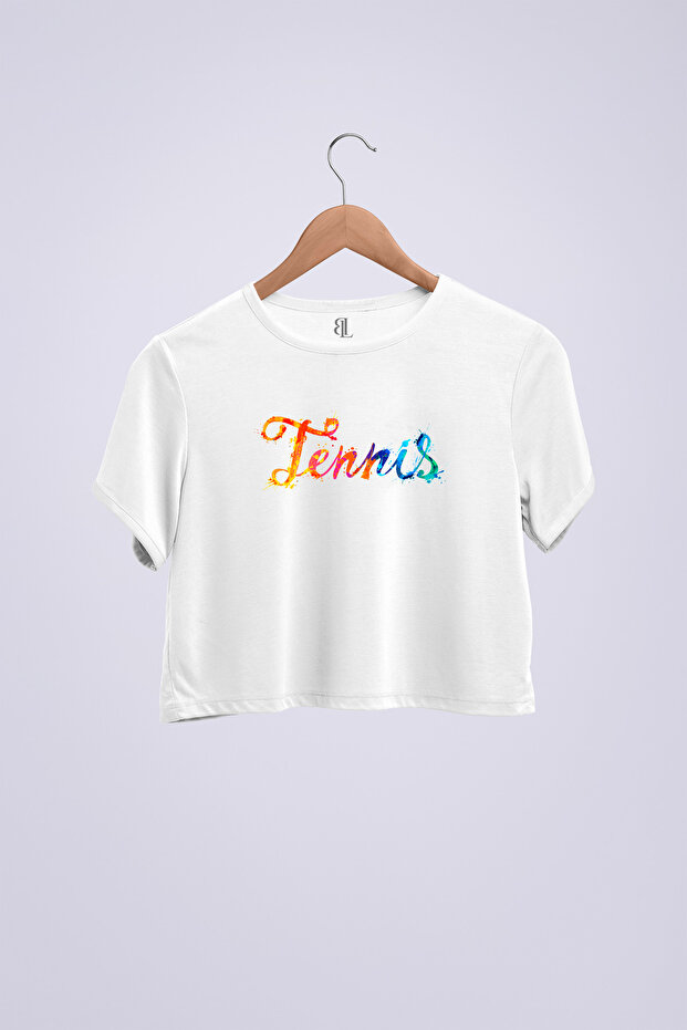 Tennis Colorful Logo Crop T-Shirt
