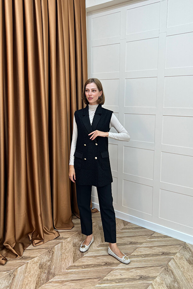 Maya Kısa Yelek Siyah - 2