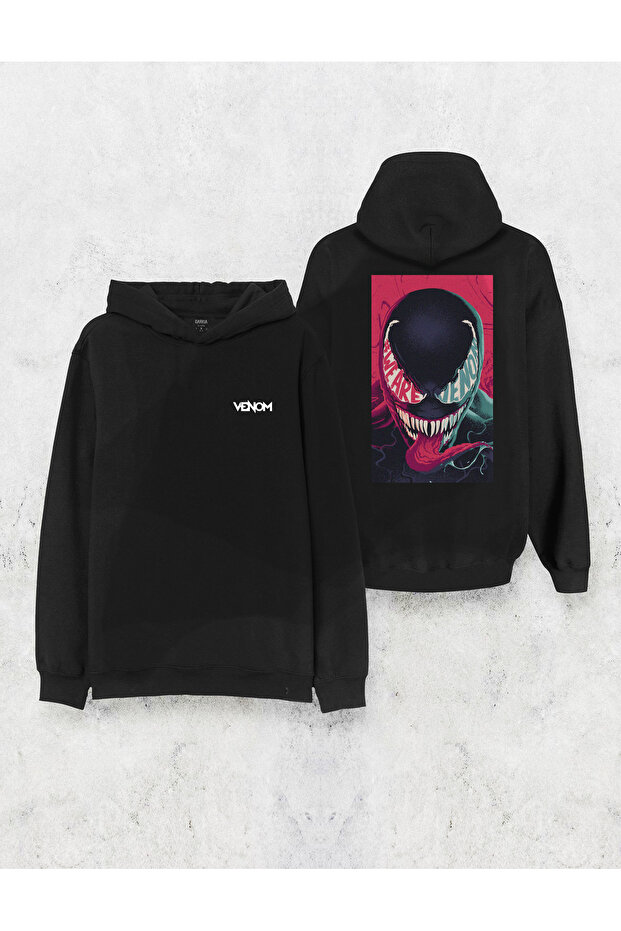Venom Special Design Front Back Printed Hooded Sweat Hoodie