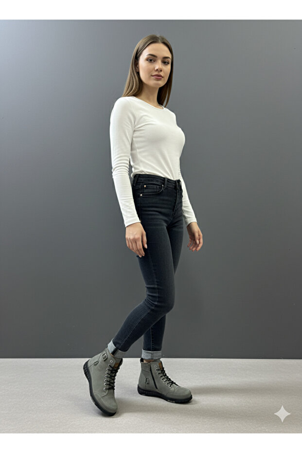 KADIN Süet Hakiki Deri Bot - 6