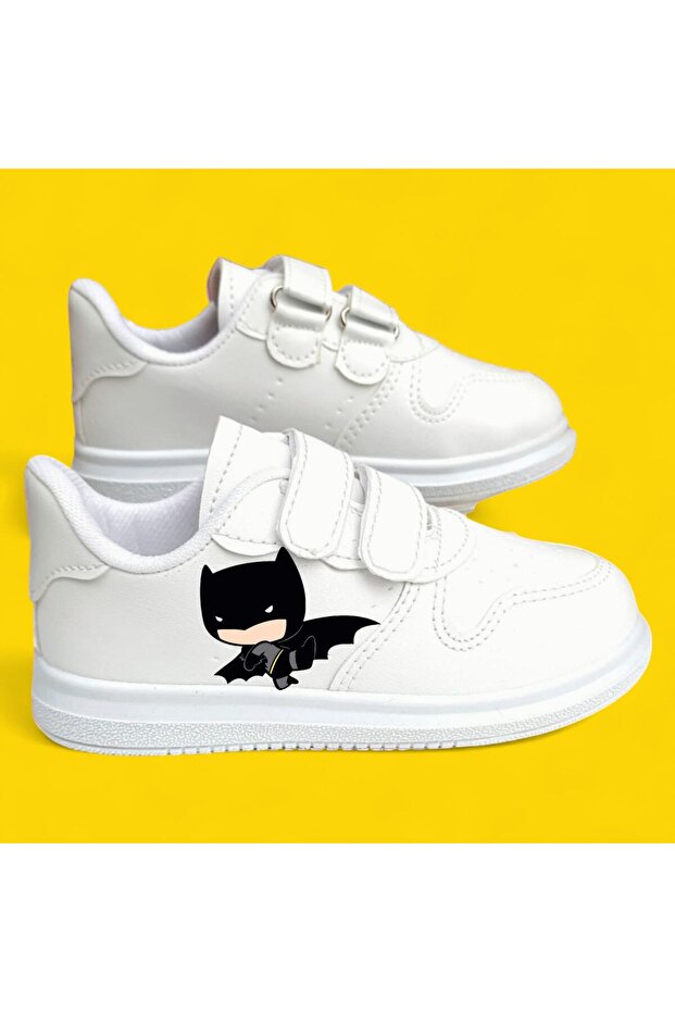 Black Masked Hero Boy Sneaker on White Shoes