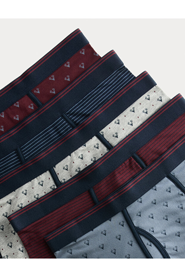 5'li Pamuklu Streç Cool & Fresh™ Baskılı Trunk Seti - 2