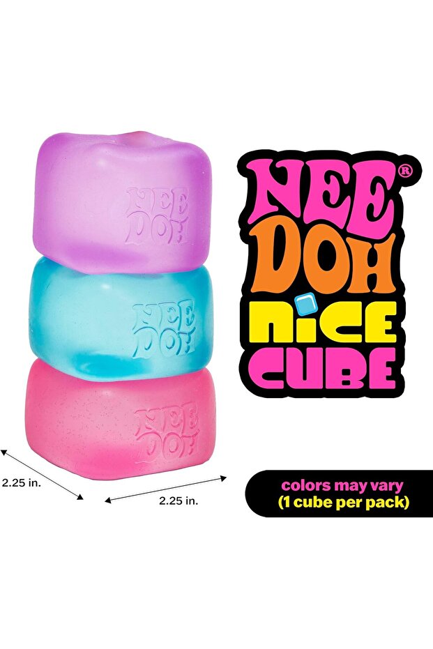 NeeDoh Nice Cube - Sensory Squeeze Toy with Super Solid Squish - 2.25" Cube - BLUE