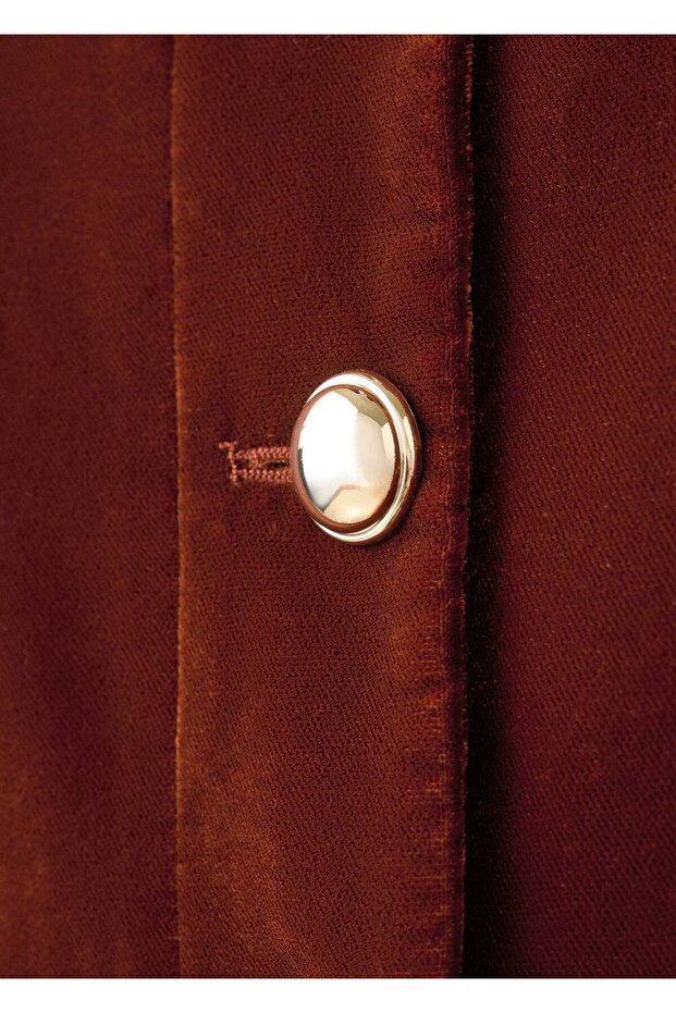 Düğmeli kadife ceket - 5