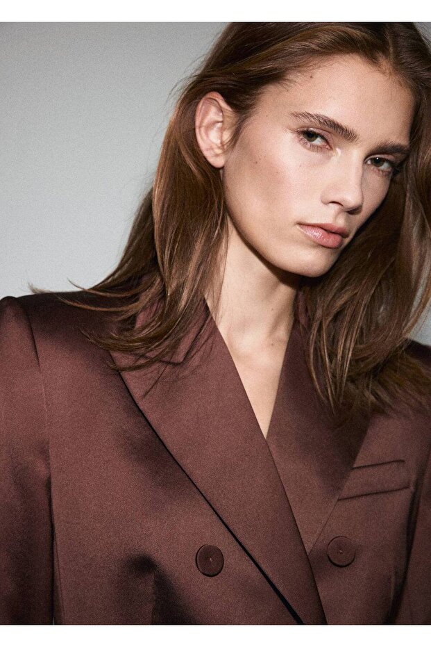 Saten blazer ceket - 6