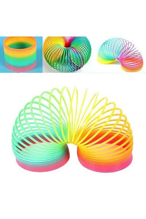 عدد 2قطع لعبة زنبركية سحرية من Generic Rainbow Slinky مقاس 3x3x3 سم