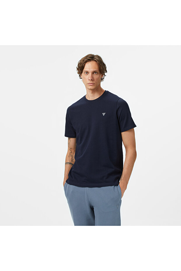 Patch Regular Fit Men's Navy Blue T-Shirt