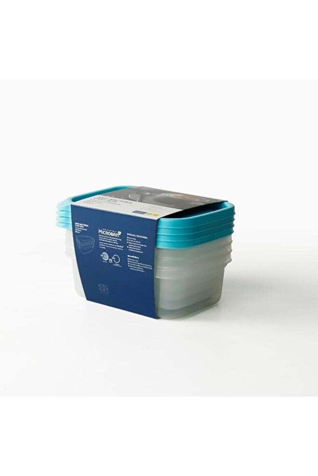 MICRONEWARE MICROWAVE RECTANGULAR CHEF BOX PACK 4 PCS SET 600ML - 1