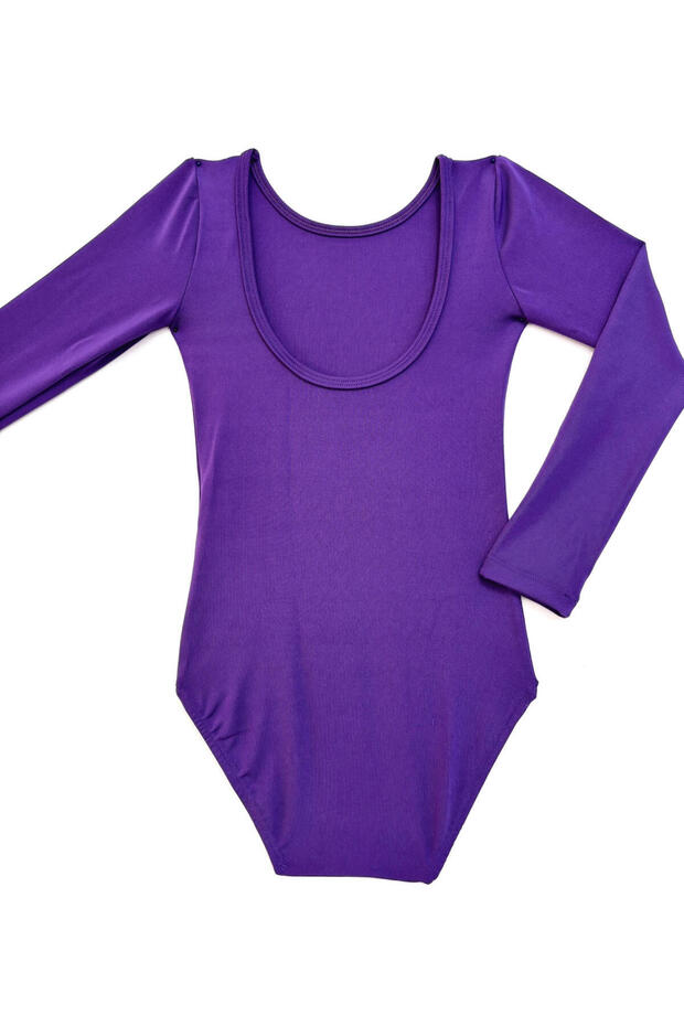 Girls' Long Sleeve Low Back Gymnastics Ballet Leotard
